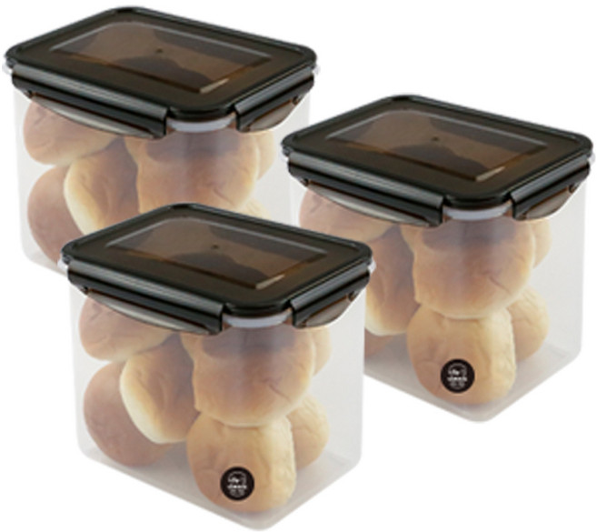 나누담 클래식 식빵 보관 밀폐용기, 3개, 3L