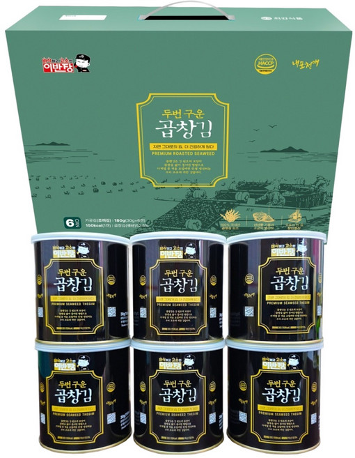 이반장 광천 두번구운 곱창캔김, 6개