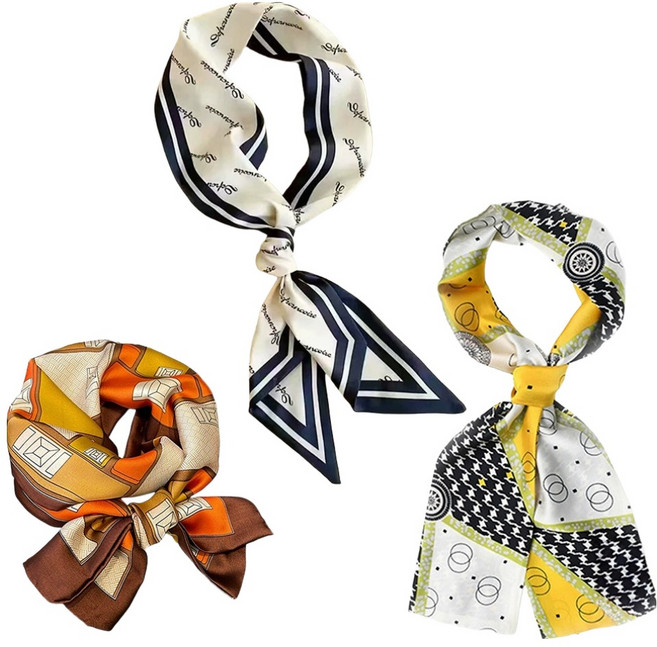 Afecto 女性大款領帶式圍巾3件組