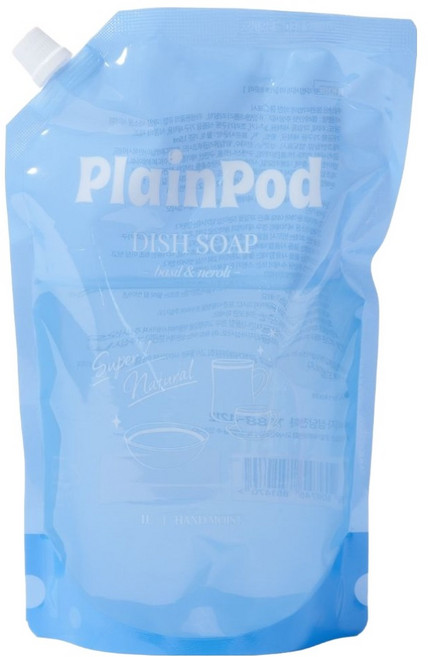 플레인팟 고농축 프리미엄 바질앤네롤리 과일 채소용 주방세제 리필, 1개, 1L