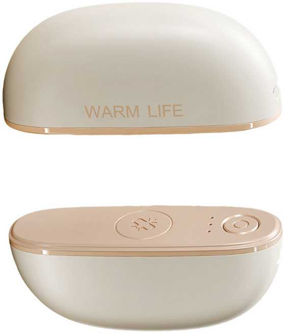 OMG 二合一分體式磁吸電暖手寶, 米白色, K26