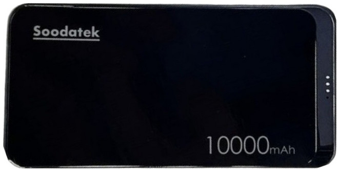 Soodatek 行動電源 10000mAh, 黑色, SPBC1U1-PC10000