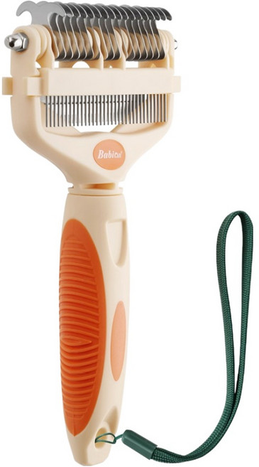 바비온 강아지 고양이 4in1 포밍 브러쉬 104R 105 x 190 x 25 mm, 1개, 베이지 + 오렌지