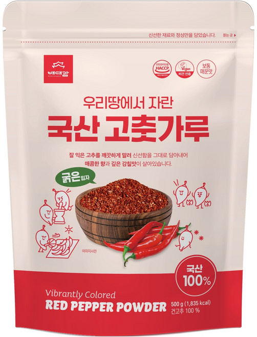 배대감 국산 고춧가루 굵은입자, 1개, 500g