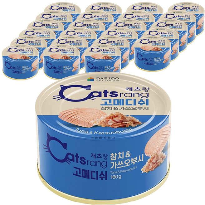캐츠랑 고양이 고메디쉬 간식캔, 혼합맛(참치/가쓰오부시), 160g, 24개