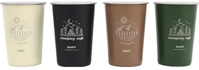 밴프 캠핑 컬러컵 4종 세트 CE564, 혼합색상, 1세트