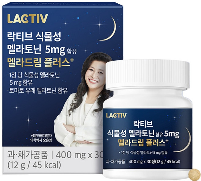 락티브 식물성 멜라토닌 5mg 함유 멜라드림 플러스, 30정, 1개