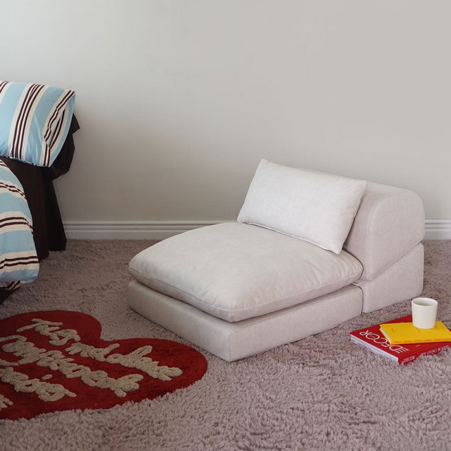 마루이 누보 와이드 프리미엄 조야 이지클린 모듈형 1인 좌식 소파베드 방문설치, 믹스 아이보리