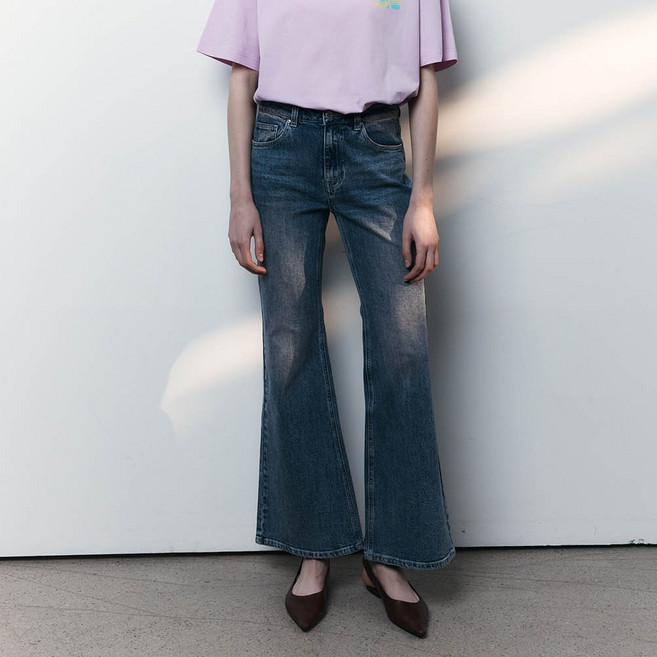 게스 여성용 틴 로우라이즈 플레어 부츠컷 청바지 OP1D5007PNK28