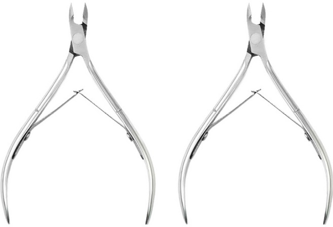 엘로브 손톱 큐티클 네일니퍼, 2개, 실버