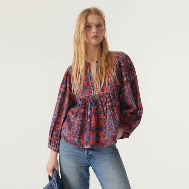 ba&sh 花朵棉質長袖襯衫