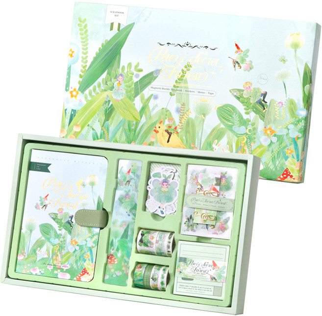 스티코니 프리미엄 키트 박스 시리즈 다이어리 세트, 그린포레스트, 1세트