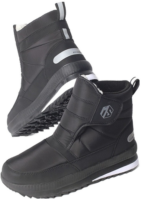 모토스탠스 동네형 오토바이 방한 패딩부츠, 블랙