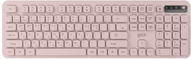 지클릭커 오피스프로 사일런스 L 무소음 인체공학 블루투스 무선 키보드, 핑크, WK70, 제조사축