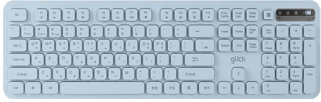 지클릭커 오피스프로 사일런스 L 무소음 인체공학 블루투스 무선 키보드, 블루, WK70, 제조사축