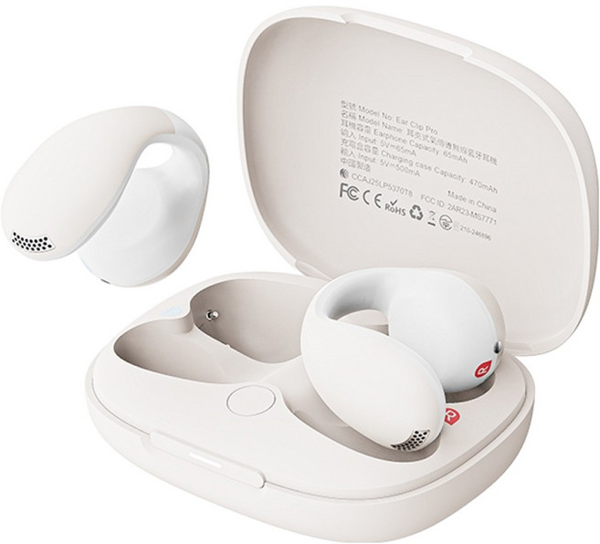 MEES 邁斯 雲朵氣墊耳夾式藍芽耳機 AI即時翻譯 免費APP智能助手, 暖棕白, Ear Clip Pro