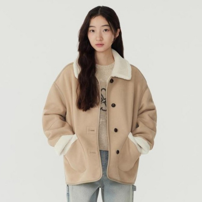 커버낫우먼 여성용 리버시블 시어링 자켓