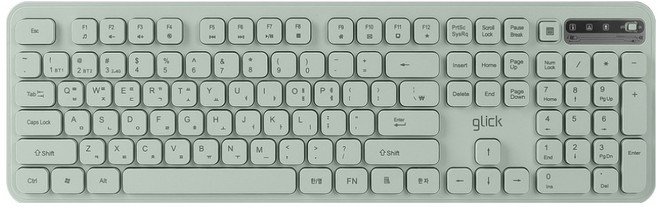 지클릭커 오피스프로 사일런스 L 무소음 인체공학 블루투스 무선 키보드, 그린, WK70, 제조사축