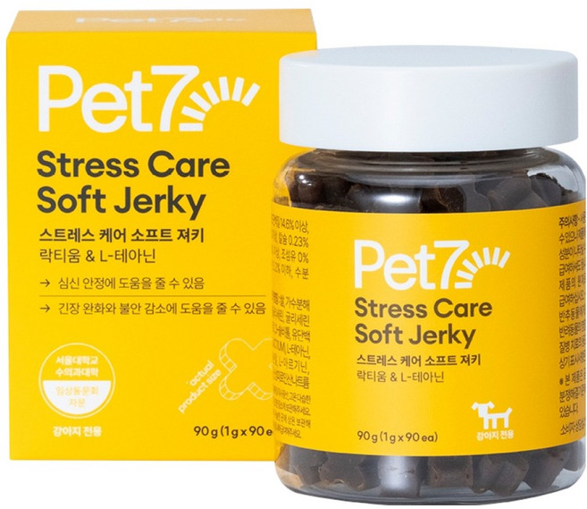 펫세븐 강아지 소프트 져키 90g, 1개, 스트레스완화/안정/집중력관리, 90정