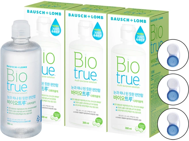 바슈롬 바이오 트루 렌즈 보존액, 300ml, 3개 - 쿠팡