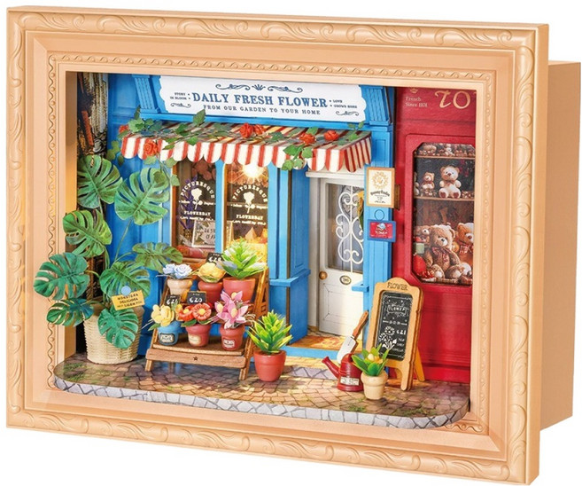 Rolife 若來 鮮花花店 3D 立體拼圖 DP003, 混合色, 1個, 183件