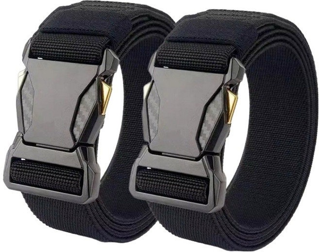 하이제이비 아웃도어 스포츠 나일론 전술 벨트, 블랙, 2개