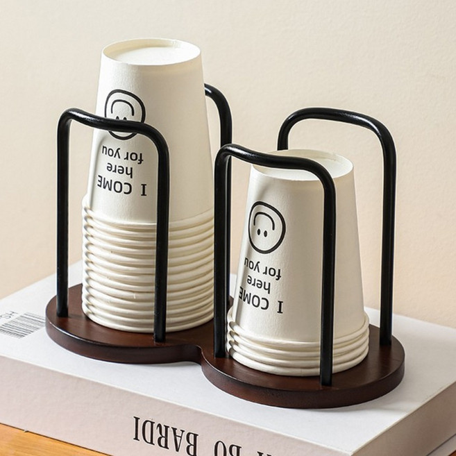 로이 원목 종이컵 정리홀더 더블, 1개