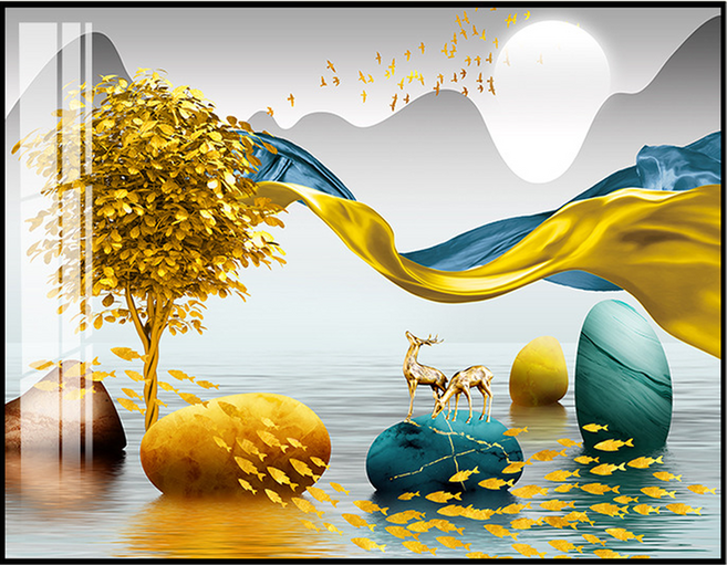 Kkokkong E Mall 簡約輕便配電箱蓋 室內裝飾畫框 115 掛式, 黑色