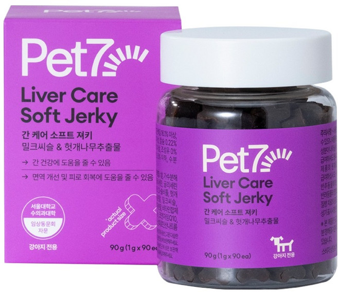펫세븐 강아지 소프트져키 90g, 1개, 간, 90정