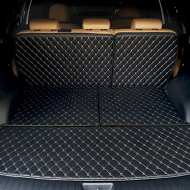 gaon 3D 퀼팅 가죽 트렁크매트 바닥 + 등받이 세트 일체형, 블랙베이지, EV9 3열 수동폴딩 7인승 2023년6월~