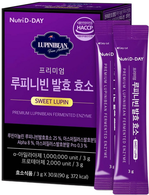 Nutri D-DAY 頂級羽扇豆發酵酵素 30入, 90g, 1個