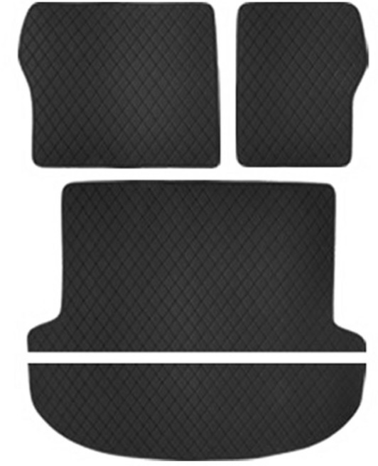 gaon 3D 퀼팅 가죽 트렁크매트 바닥 + 등받이 세트 일체형, 블랙, EV9 3열 자동폴딩 6인승 2023년6월~