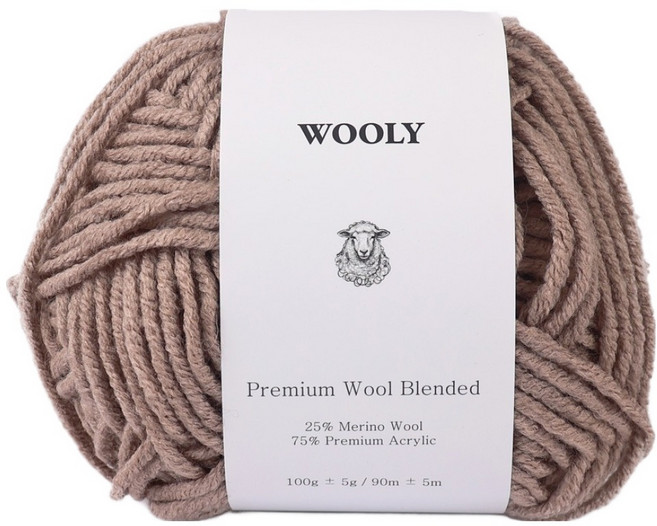 brandyarn WOOLLY 美麗諾羊毛混紡編織線 100g, 1個, 10 棕色糖