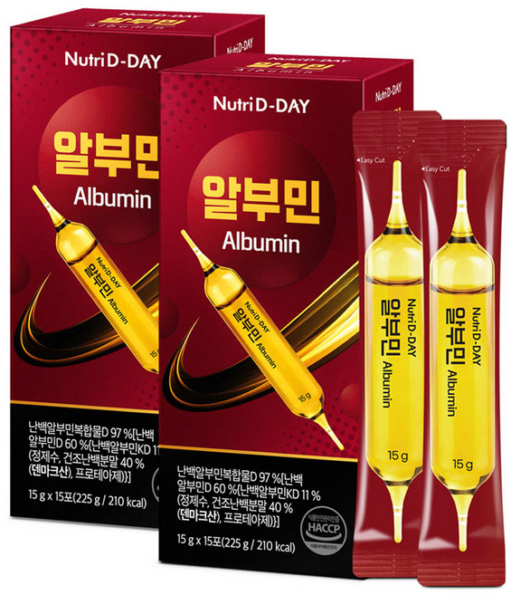 뉴트리디데이 마시는 알부민 15p, 225g, 2개