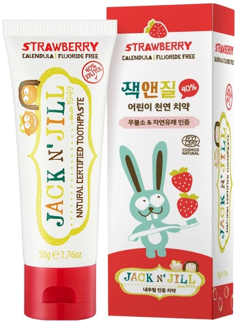 JACKnJILL 내츄럴 어린이치약 딸기, 50g, 1개 - 쿠팡