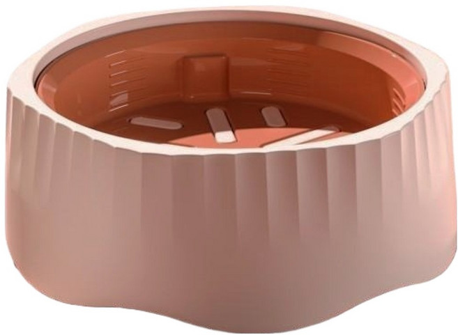 【POGGU】寵物慢食碗 二合一防打翻狗碗貓碗 防滑狗盆, 珊瑚粉, 1個