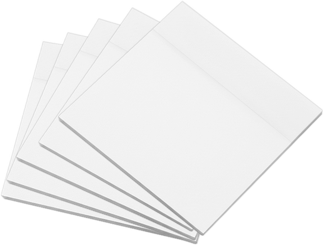 쿠말 반투명 방수 점착 스티커 메모지 7.5 x 7.5cm, 화이트, 5개, 50매