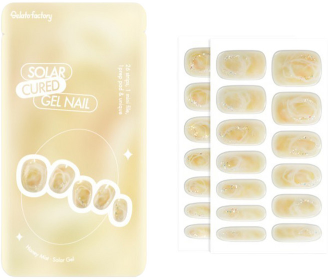 Gelato factory 索拉光療指甲貼, 1個, 蜜糖微霧