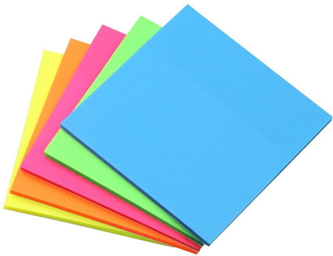 쿠말 반투명 방수 점착 스티커 메모지 7.5 x 7.5cm, 비비드, 5개, 50매