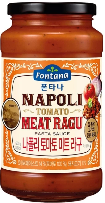 폰타나 나폴리 토마토 미트 라구 파스타소스, 600g, 1개 - 쿠팡
