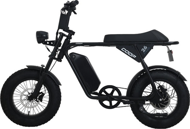 에이유테크 엑스트랙 몬스터 쿱 팻바이크 자토바이 48V 10Ah 고객직접설치, 스틸, 블랙