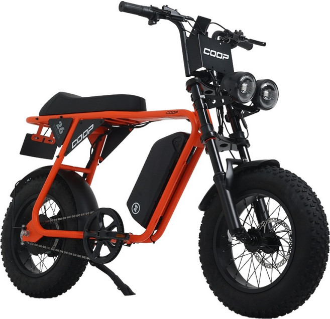 에이유테크 엑스트랙 몬스터 쿱 팻바이크 자토바이 48V 10Ah 고객직접설치, 스틸, 오렌지