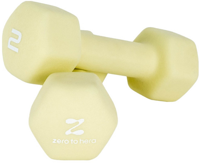 제로투헤라 네오프렌 논슬립 아령 크림 베이지, 2개, 2kg