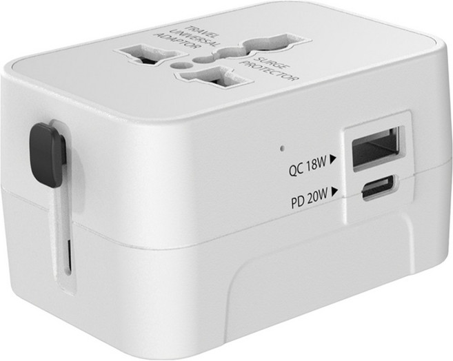 굿밸류 올포트 초고속 충전 해외 여행용 플러그 멀티어댑터 GaN PD20W HHT202A, 1개