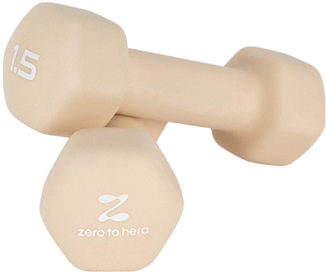 제로투헤라 네오프렌 논슬립 아령 린넨, 2개, 1.5kg
