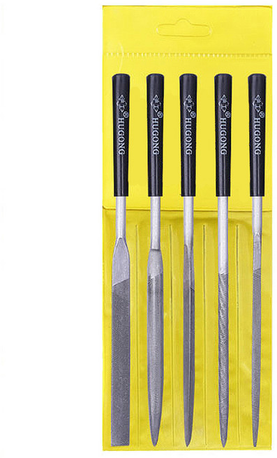 후공 정밀 야스리 미니 철공용줄 5종 세트, 블랙, 1세트