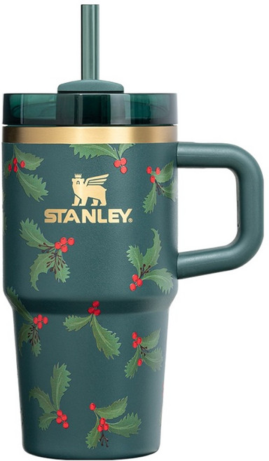 스탠리 퀜처 H2.0 플로우 스테이트 텀블러, 홀리데이 보태니컬, 591ml, 1개