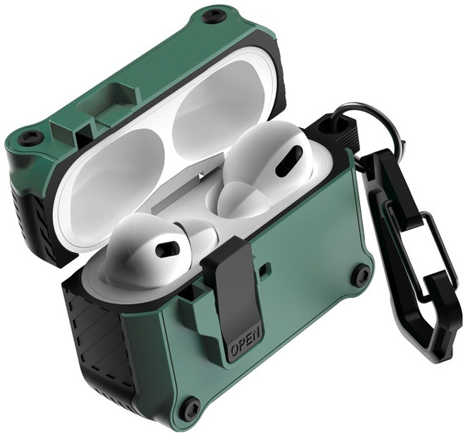 구스페리 범퍼 락 하드 케이스, 에어팟 프로 3, 그린, 1개