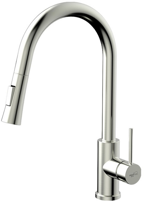 DAELIM BATH 霧面鎳鵝頸單孔廚房水龍頭 DL-YK4A19SN, 1個