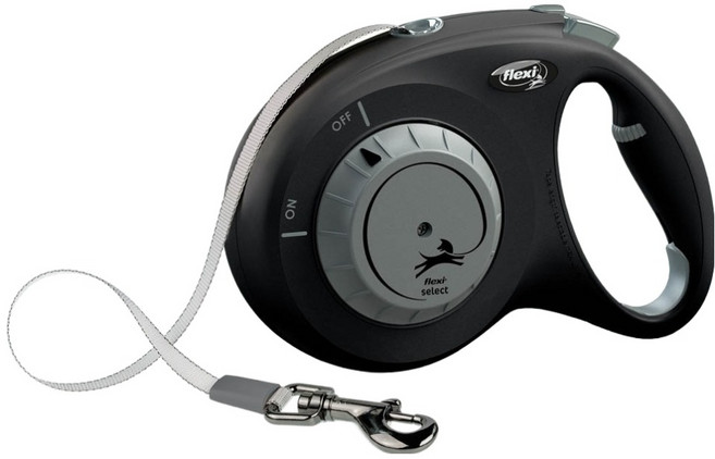 플렉시 반려동물 셀렉트 자동목줄, 블랙, 1개